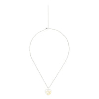 Mother and Child Pave Heart Pendant Necklace